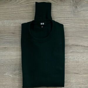 Uniqlo Dark Green Merino crew neck sweater